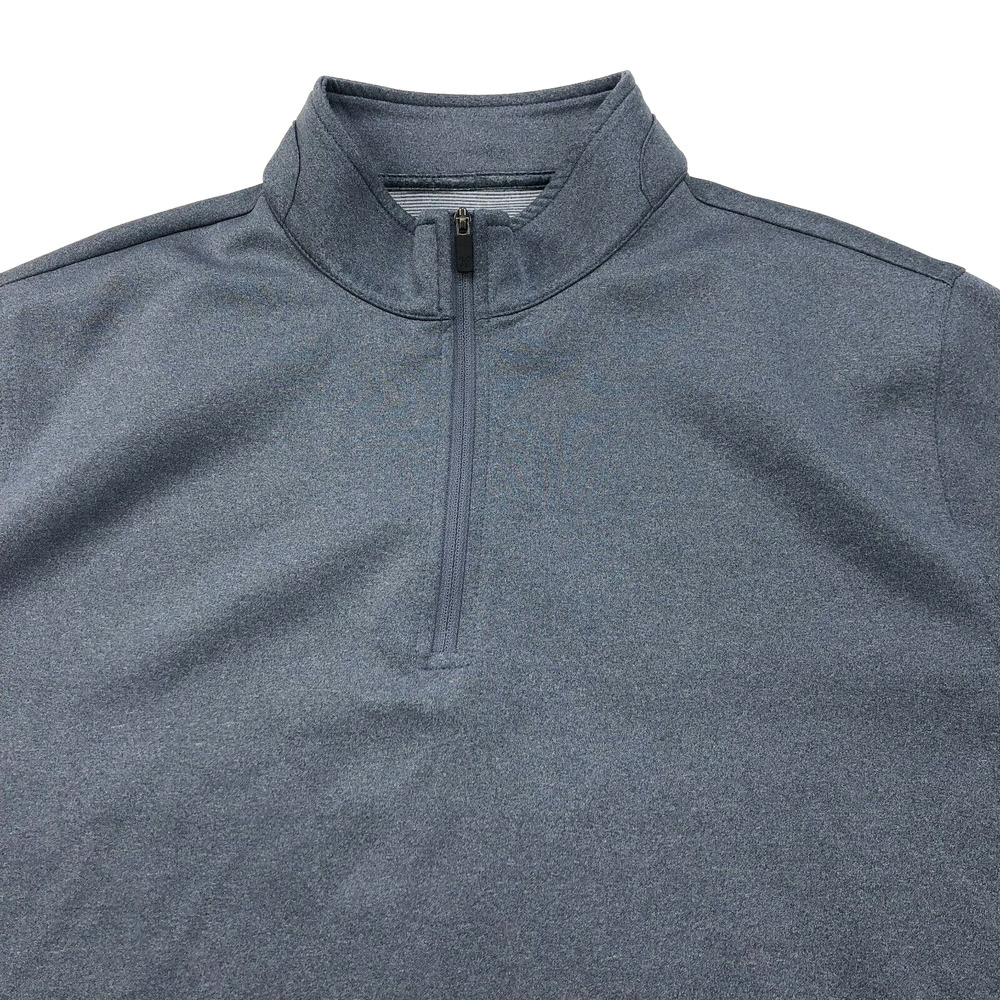 Hickey Freeman Medium Grayish Blue Golf 1/4 Zip Mock Neck Pullover Long Sleeve